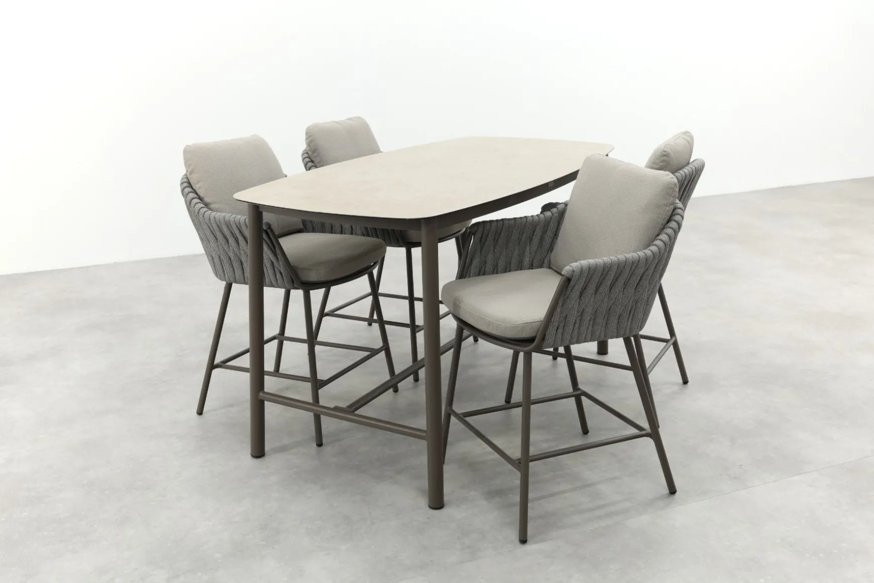 Taste Cannes/Manolo 4-persoons high dining barset 180x90 cm. - Terre