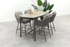 Taste Cannes/Manolo 4-persoons high dining barset 180x90 cm. - Terre
