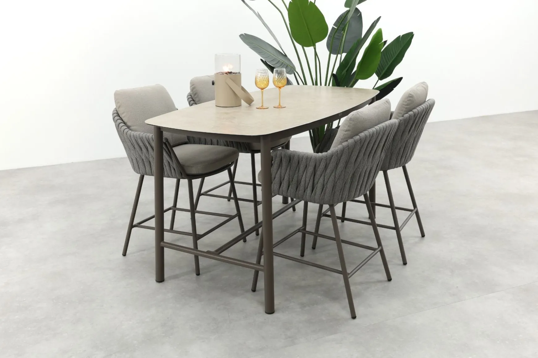 Taste Cannes/Manolo 4-persoons high dining barset 180x90 cm. - Terre