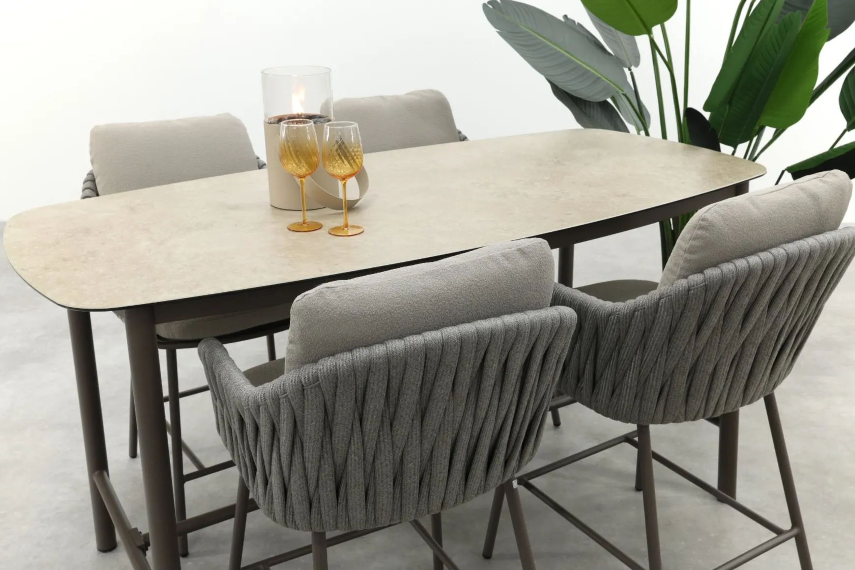 Taste Cannes/Manolo 4-persoons high dining barset 180x90 cm. - Terre