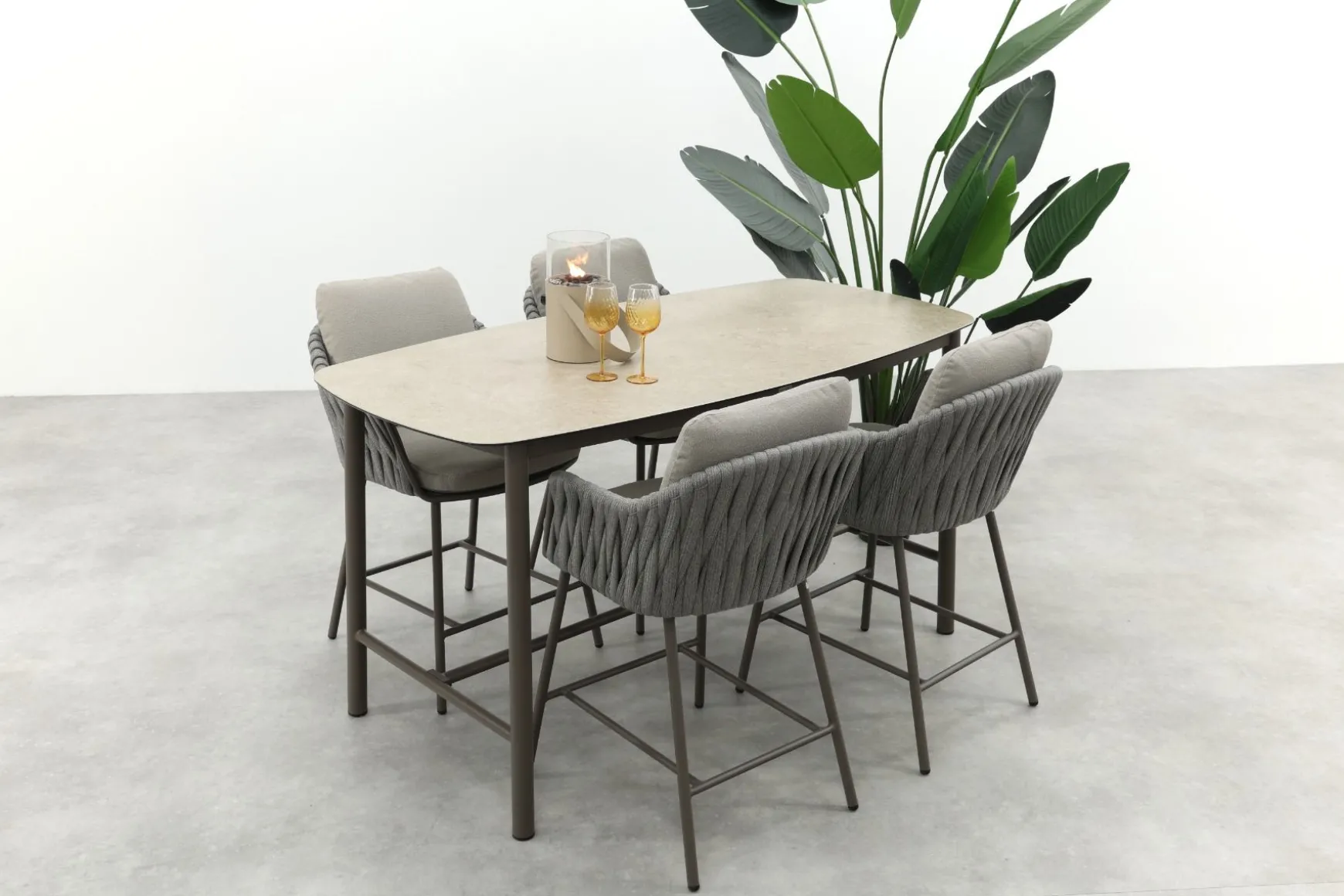 Taste Cannes/Manolo 4-persoons high dining barset 180x90 cm. - Terre