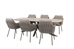 Taste Cannes/Prado 6-persoons Deens ovale tuinset 240x105 cm. - Terre