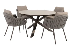 Taste Cannes/Prado 4-persoons ronde dining tuinset Ø130 cm. - Terre