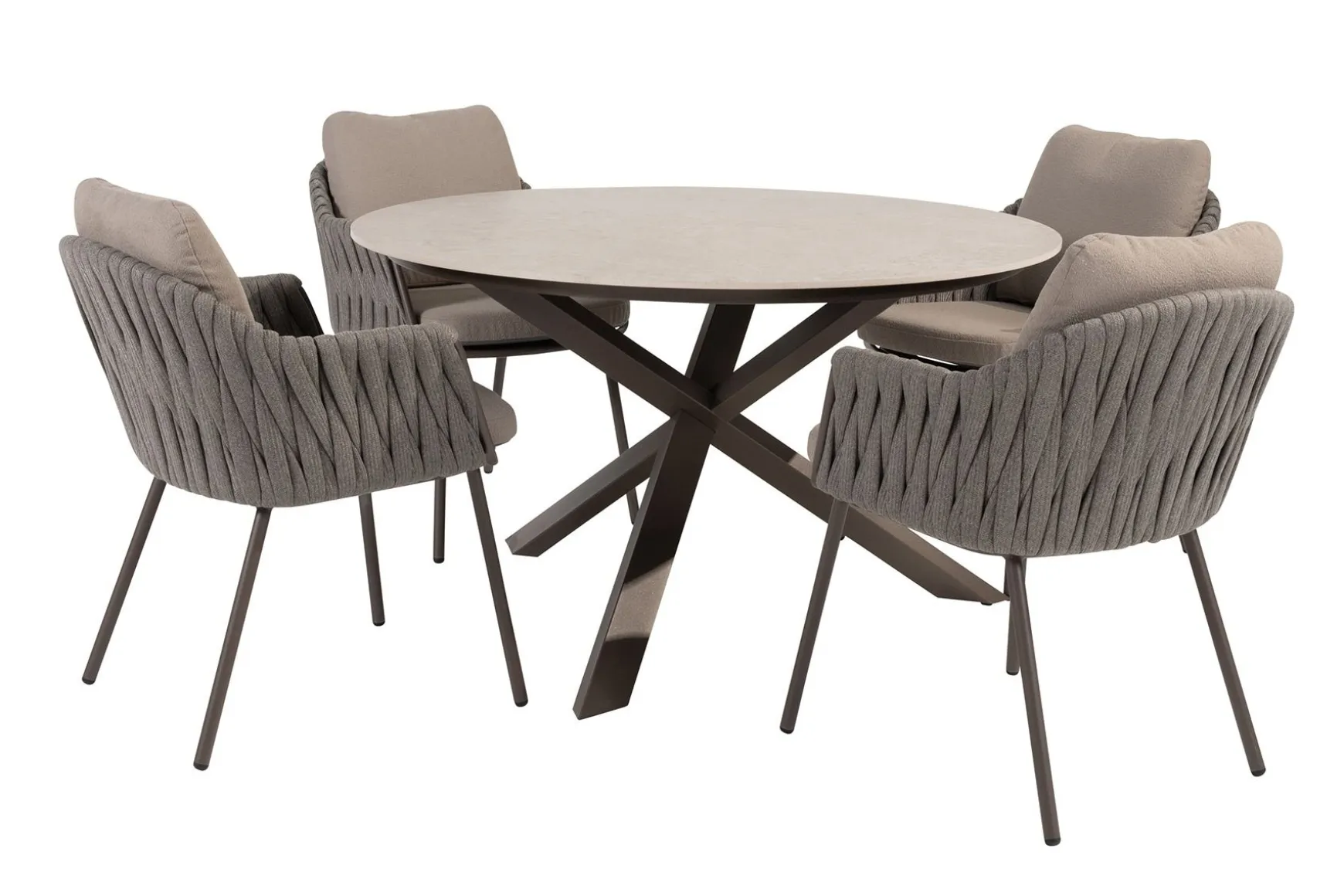 Taste Cannes/Prado 4-persoons ronde dining tuinset Ø130 cm. - Terre