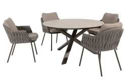 Taste Cannes/Prado 4-persoons ronde dining tuinset Ø130 cm. - Terre