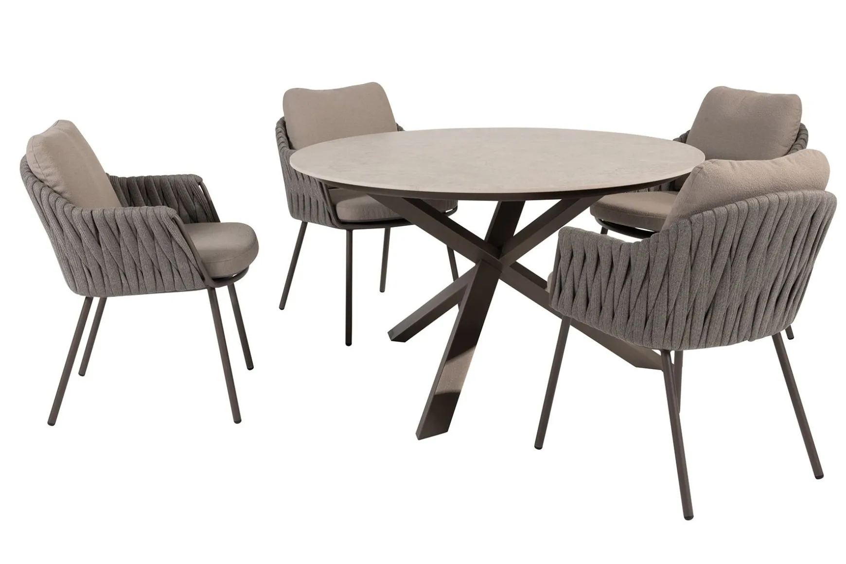 Taste Cannes/Prado 4-persoons ronde dining tuinset Ø130 cm. - Terre