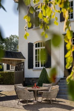 Taste Cannes/Sarah 4-persoons ronde low dining tuinset Ø130 cm. - Terre