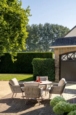 Taste Cannes/Sarah 4-persoons ronde low dining tuinset Ø130 cm. - Terre