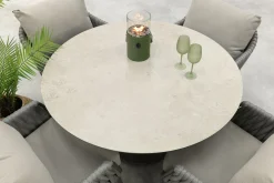 Taste Cannes/Sarah 4-persoons ronde low dining tuinset Ø130 cm. - Terre