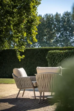 Taste Cannes/Sarah 4-persoons ronde low dining tuinset Ø130 cm. - Terre