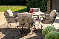 Taste Cannes/Sarah 4-persoons ronde low dining tuinset Ø130 cm. - Terre