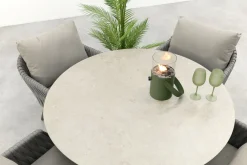 Taste Cannes/Sarah 4-persoons ronde low dining tuinset Ø130 cm. - Terre