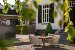 Taste Cannes/Sarah 4-persoons ronde low dining tuinset Ø130 cm. - Terre