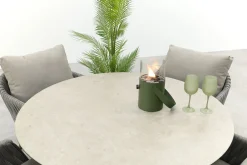 Taste Cannes/Sarah 4-persoons ronde low dining tuinset Ø130 cm. - Terre