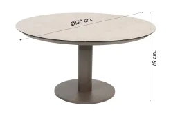 Taste Cannes/Sarah 4-persoons ronde low dining tuinset Ø130 cm. - Terre