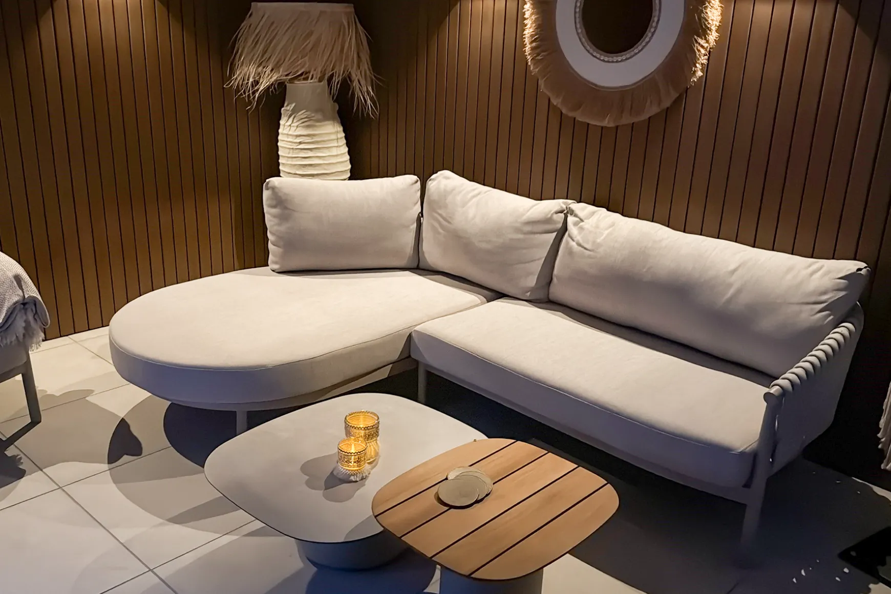 Taste Catalana organische loungebank chaise longue (rechts) - Latte OP=OP
