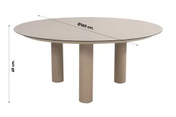 Taste Donato low dining tuintafel Ø160 cm. - Latte
