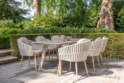 Taste Eva/Manolo 6-persoons Deens ovale dining tuinset 240x103 cm. - Latte