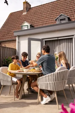 Taste Eva/Manolo 6-persoons Deens ovale dining tuinset 240x103 cm. - Latte