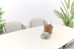 Taste Eva/Manolo 6-persoons Deens ovale dining tuinset 240x103 cm. - Latte