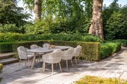 Taste Eva/Manolo 6-persoons Deens ovale dining tuinset 240x103 cm. - Latte