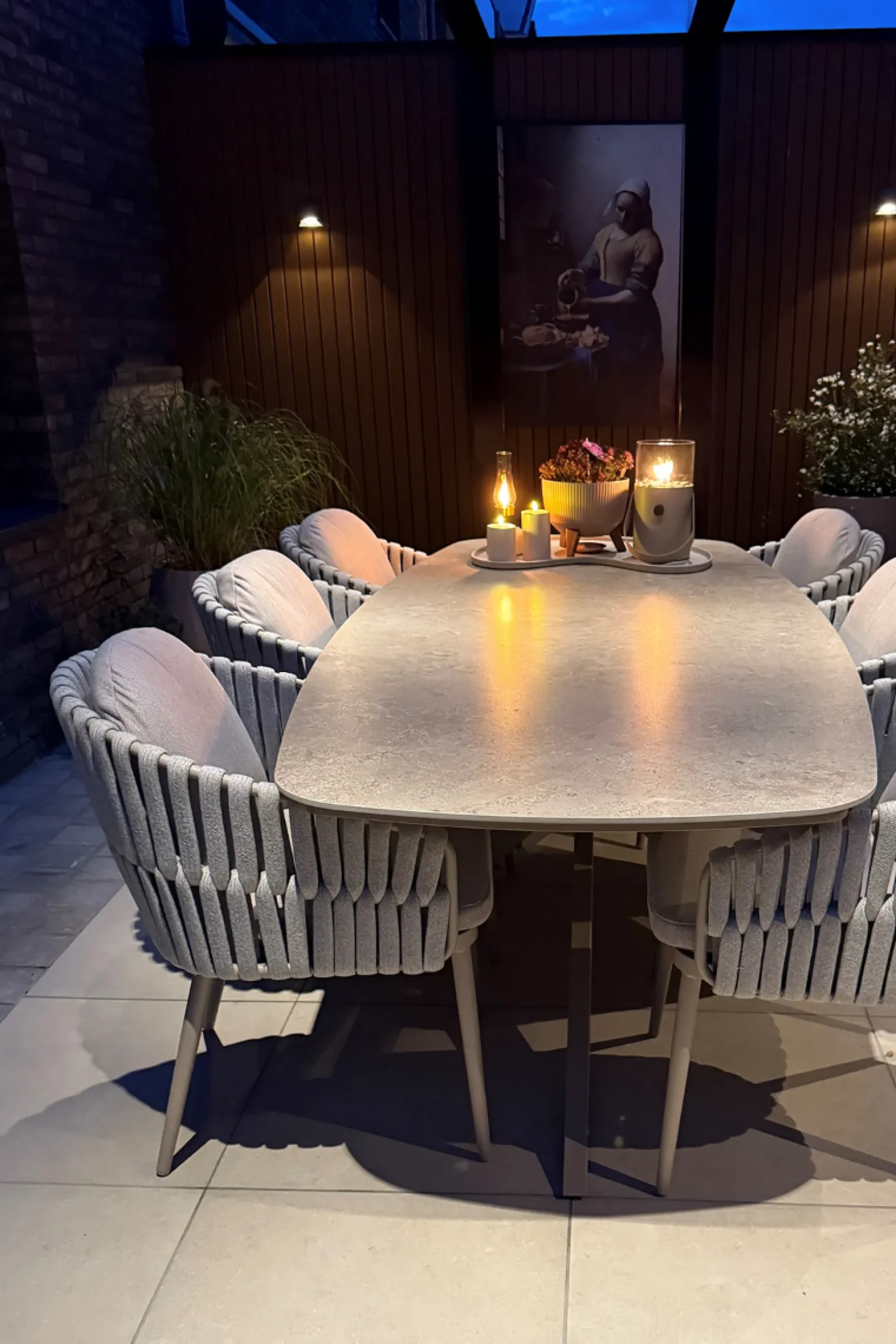 Taste Eva/Prado Deens ovale 6-persoons tuinset 240x105 cm. - Latte