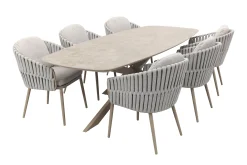 Taste Eva/Prado Deens ovale 6-persoons tuinset 240x105 cm. - Latte