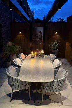 Taste Eva/Prado Deens ovale 6-persoons tuinset 240x105 cm. - Latte