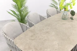 Taste Eva/Prado Deens ovale 6-persoons tuinset 240x105 cm. - Latte