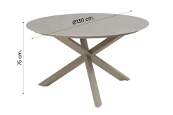 Taste Eva/Prado 4-persoons ronde dining tuinset Ø130 cm. - Latte