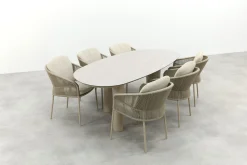 Taste Florence/Denia 6-persoons organische tuinset 240x105 cm. - Latte