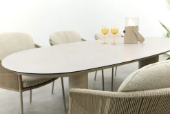 Taste Florence/Denia 6-persoons organische tuinset 240x105 cm. - Latte