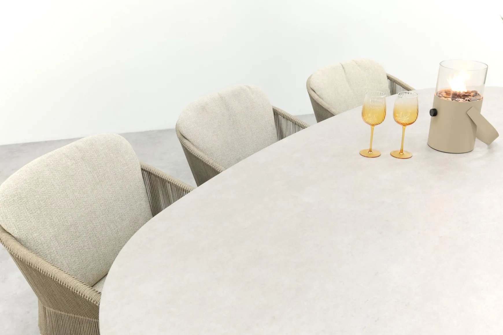 Taste Florence/Denia 6-persoons organische tuinset 240x105 cm. - Latte