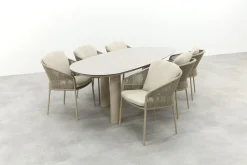 Taste Florence/Denia 6-persoons organische tuinset 240x105 cm. - Latte