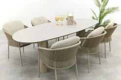 Taste Florence/Denia 6-persoons organische tuinset 240x105 cm. - Latte