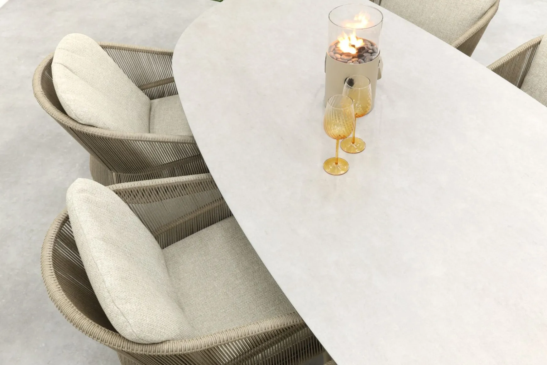 Taste Florence/Denia 6-persoons organische tuinset 240x105 cm. - Latte