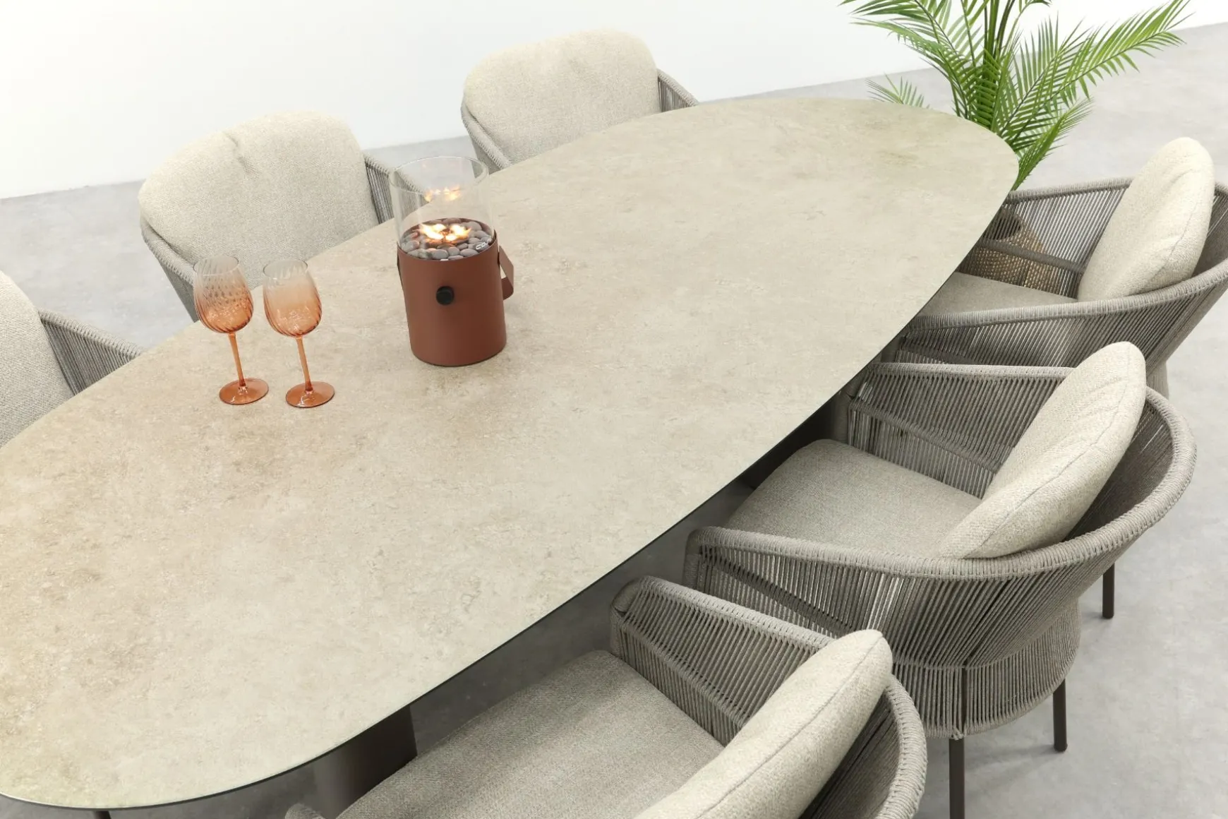 Taste Florence/Denia 6-persoons organische tuinset 240x105 cm. - Terre