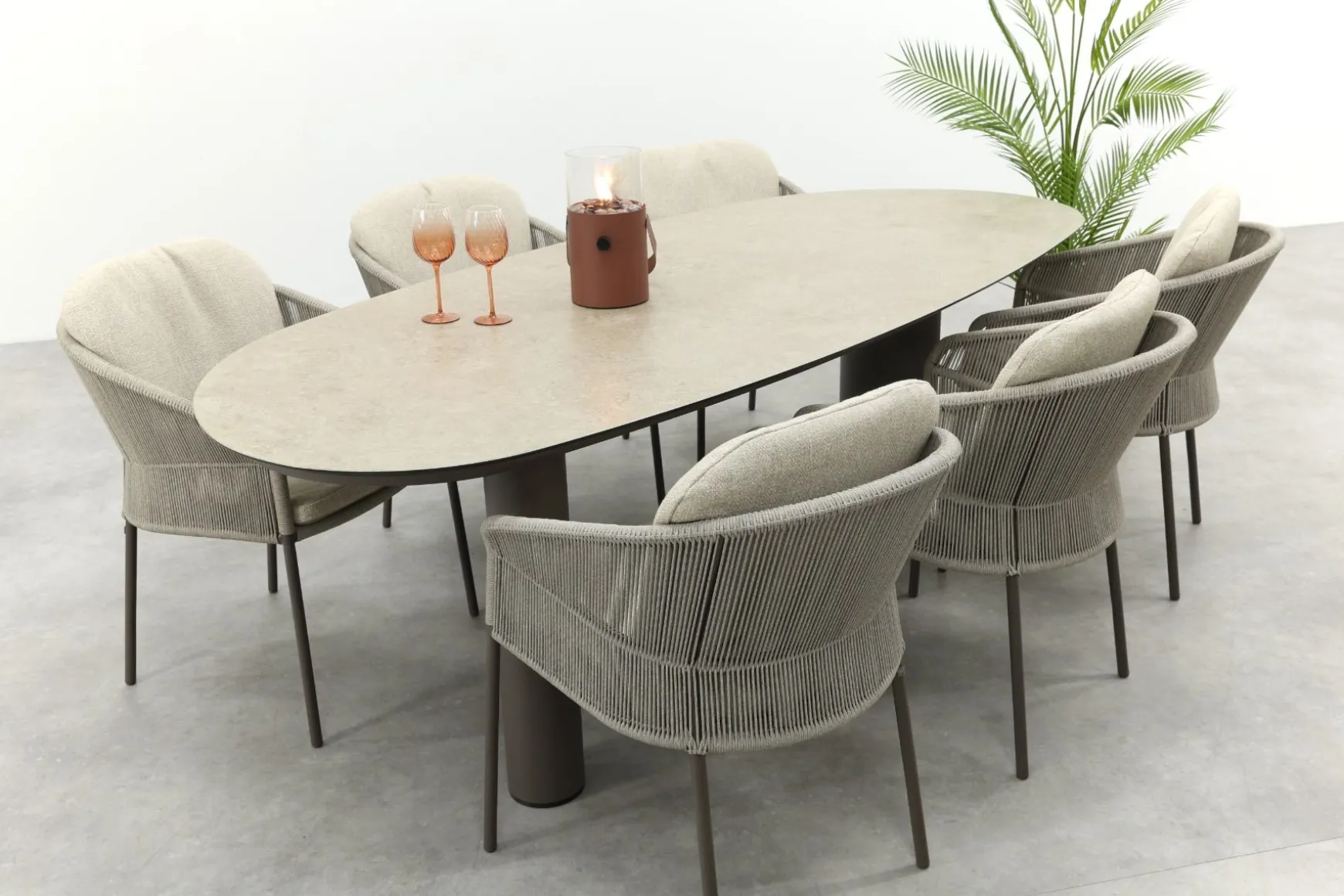 Taste Florence/Denia 6-persoons organische tuinset 240x105 cm. - Terre