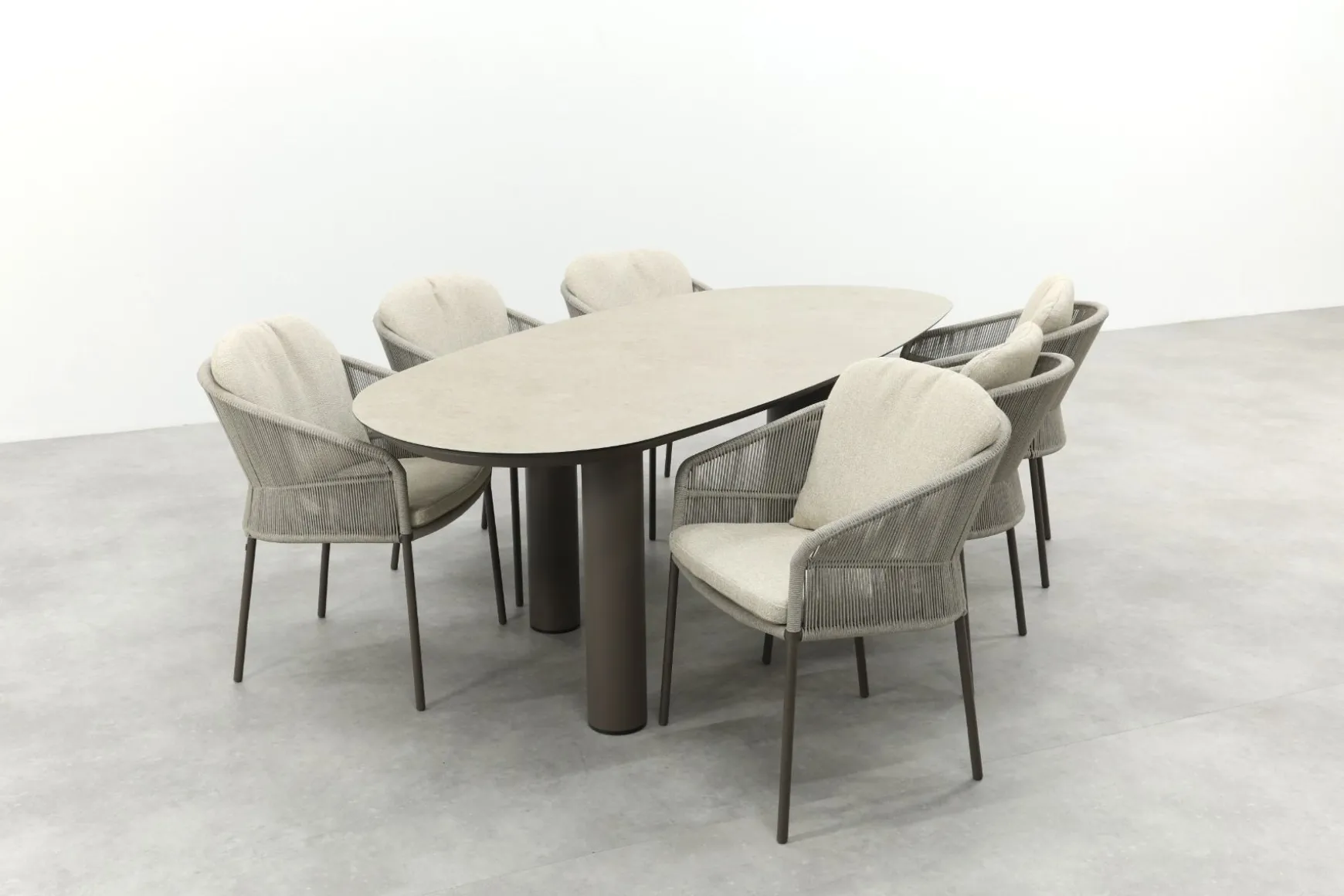 Taste Florence/Denia 6-persoons organische tuinset 240x105 cm. - Terre