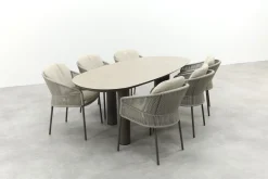 Taste Florence/Denia 6-persoons organische tuinset 240x105 cm. - Terre