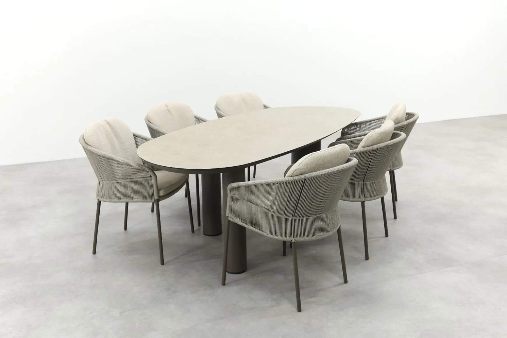 Taste Florence/Denia 6-persoons organische tuinset 240x105 cm. - Terre