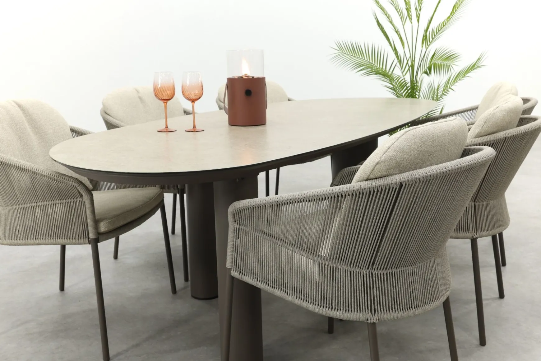 Taste Florence/Denia 6-persoons organische tuinset 240x105 cm. - Terre