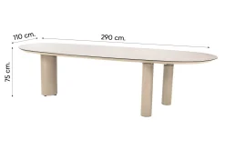 Taste Florence/Denia 8-persoons organische tuinset 290x110 cm. - Latte
