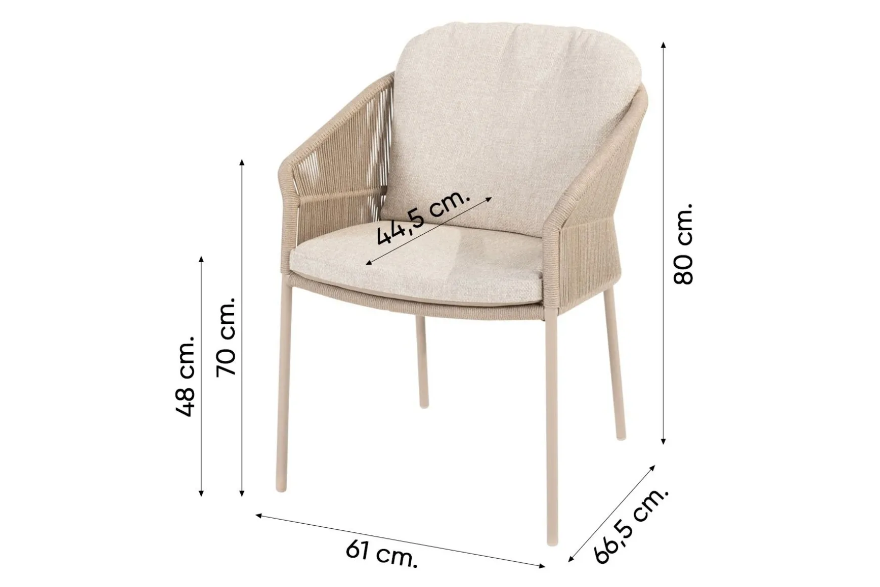 Taste Florence/Denia 8-persoons organische tuinset 290x110 cm. - Latte