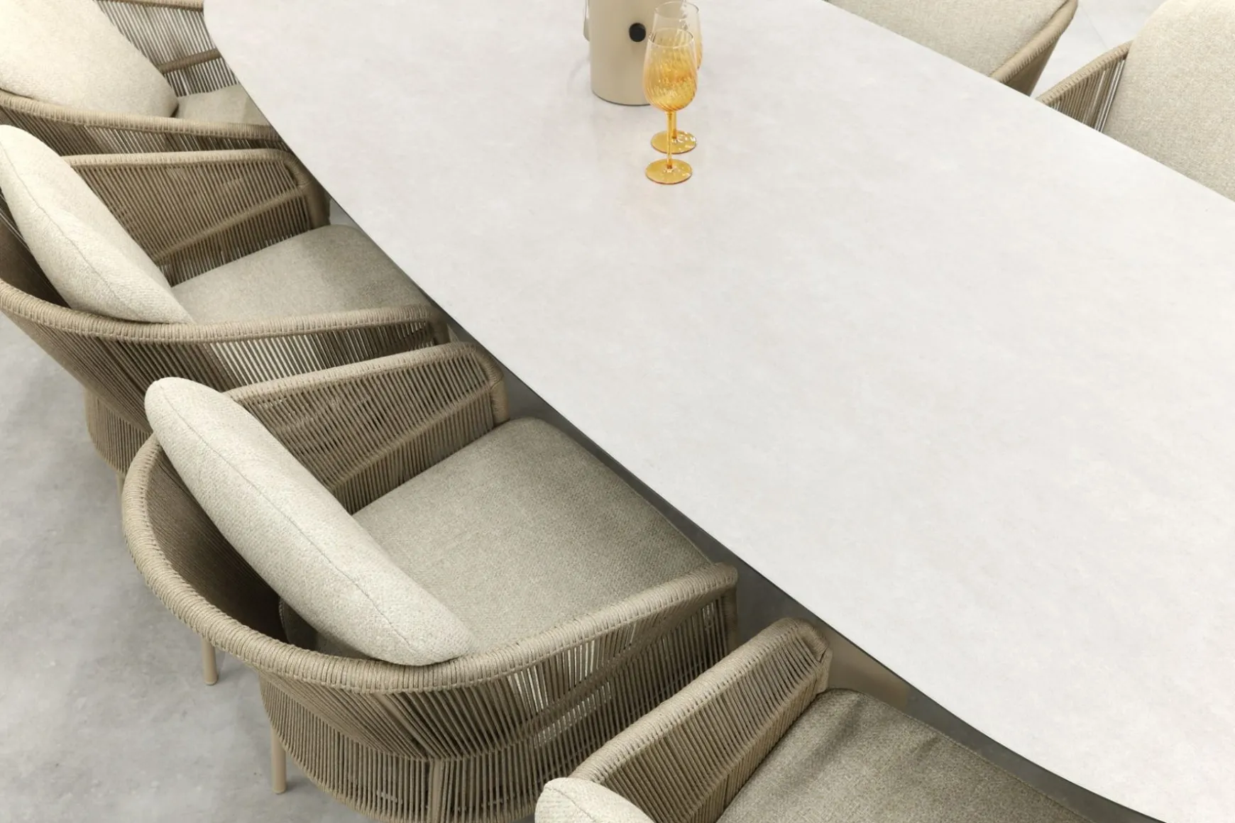 Taste Florence/Denia 8-persoons organische tuinset 290x110 cm. - Latte