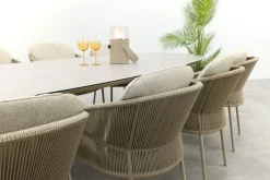Taste Florence/Denia 8-persoons organische tuinset 290x110 cm. - Latte