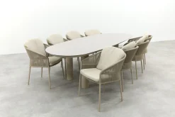 Taste Florence/Denia 8-persoons organische tuinset 290x110 cm. - Latte
