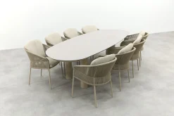 Taste Florence/Denia 8-persoons organische tuinset 290x110 cm. - Latte