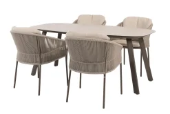 Taste Florence/Manolo 4-persoons Deens ovale tuinset 180x95 cm. - Terre