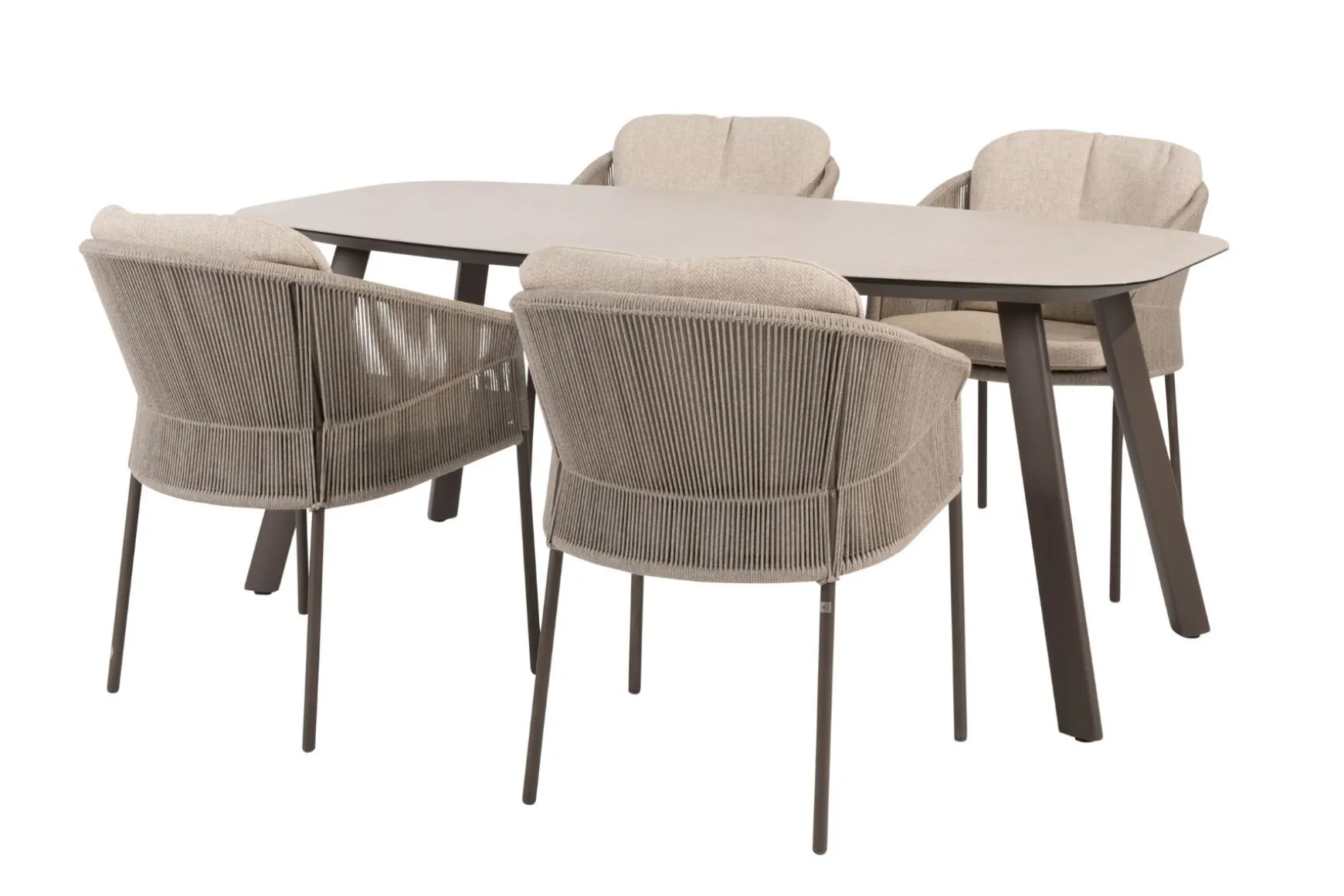 Taste Florence/Manolo 4-persoons Deens ovale tuinset 180x95 cm. - Terre